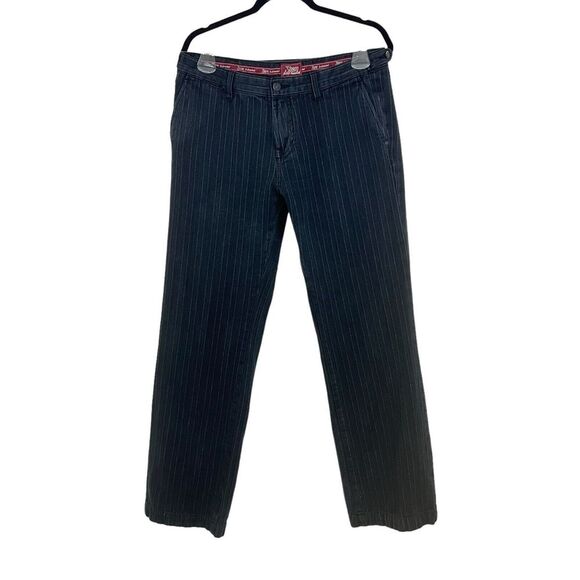 Seven For All Mankind Womens Size 34 Blue Pinstripe Bootcut Pants - Picture 1 of 6